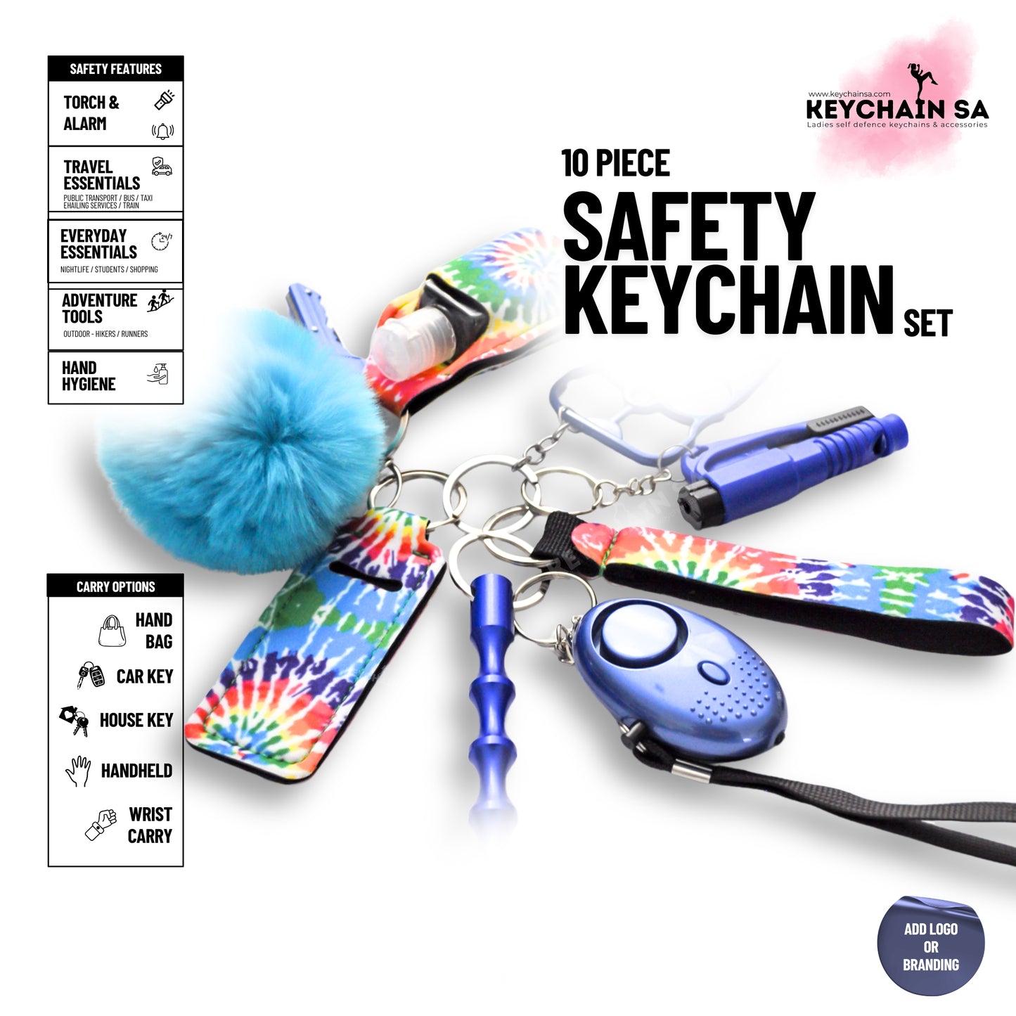 10-Piece Women's Safety Keychain Set – Stylish Everyday Defense Tools