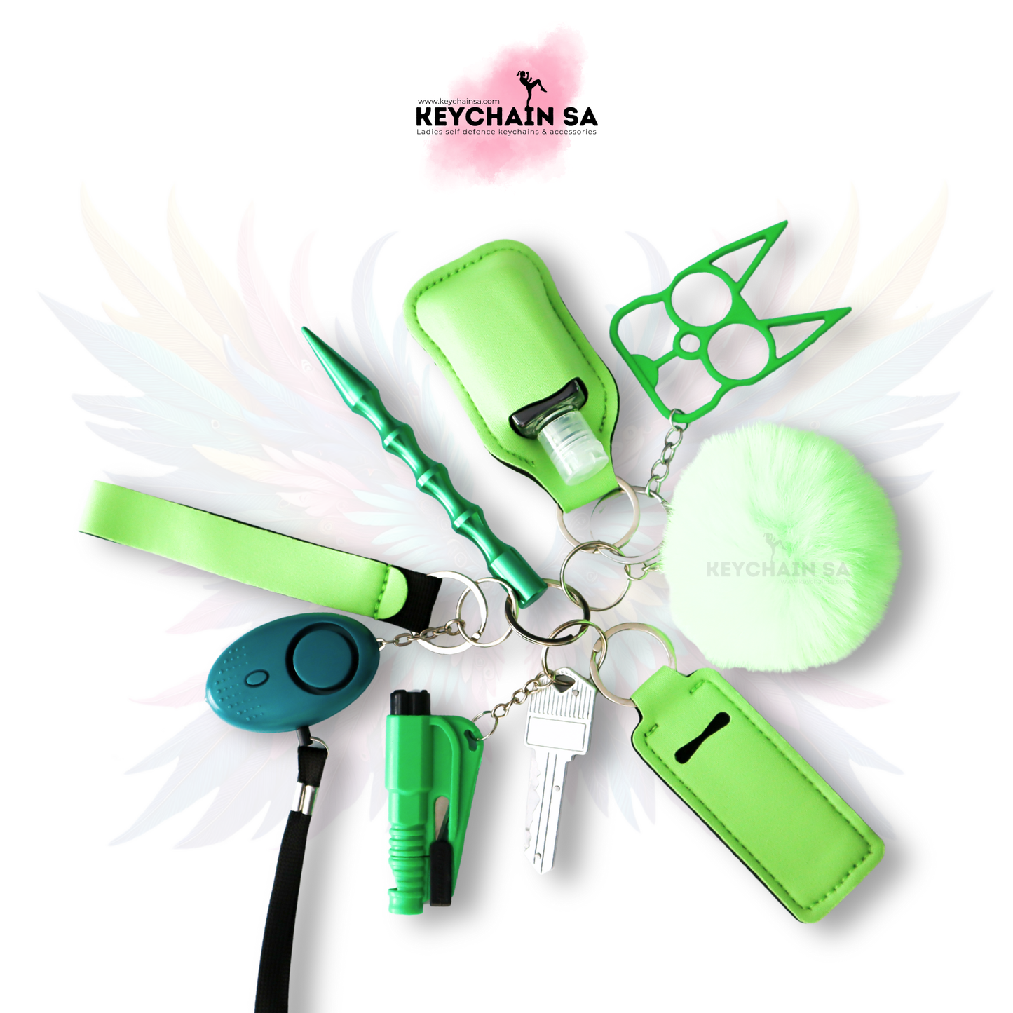Solid Colours - 10-Piece Self Defence Keychain Set for Women