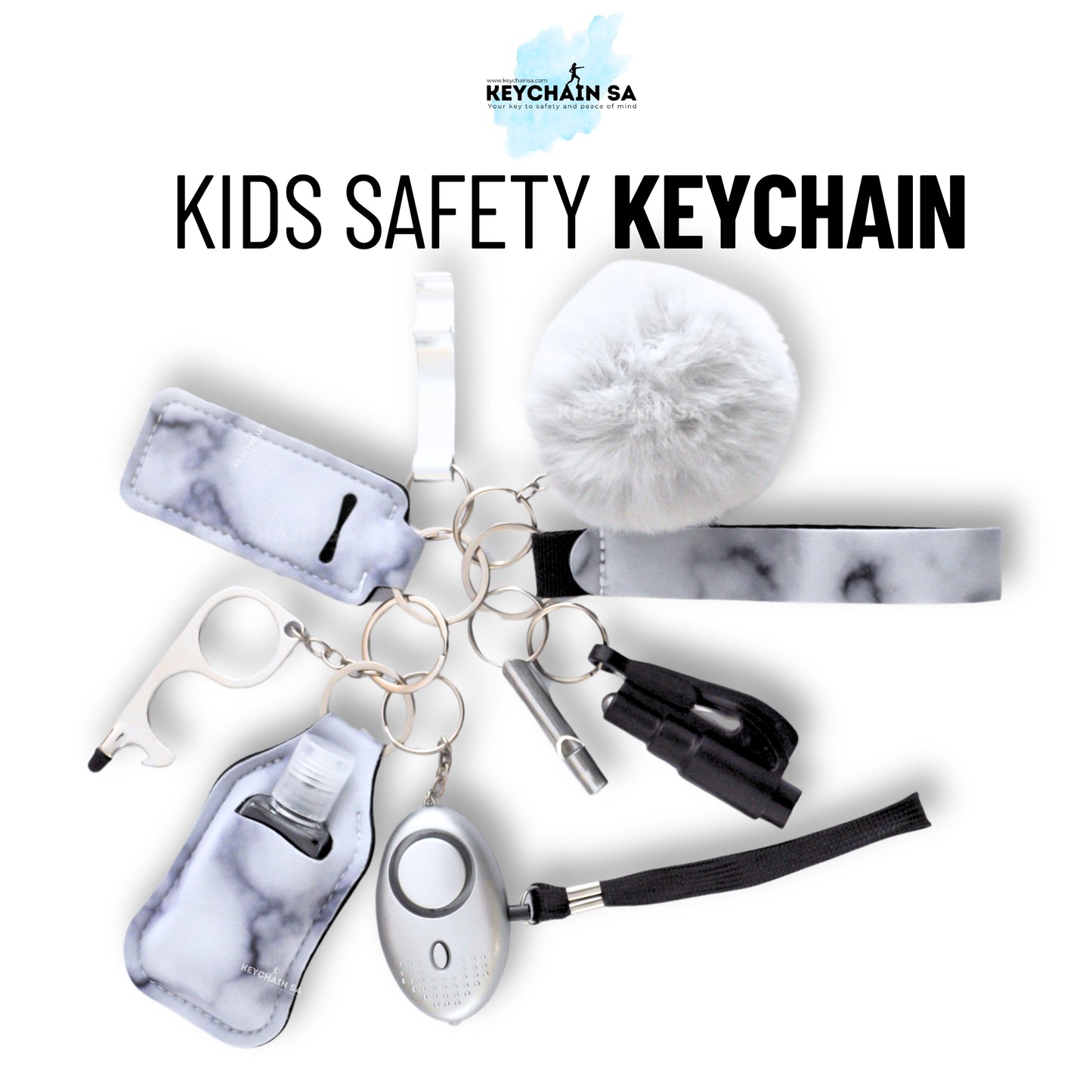 Kids Safety Keychain Set 15in1 – Essential Tools EDC