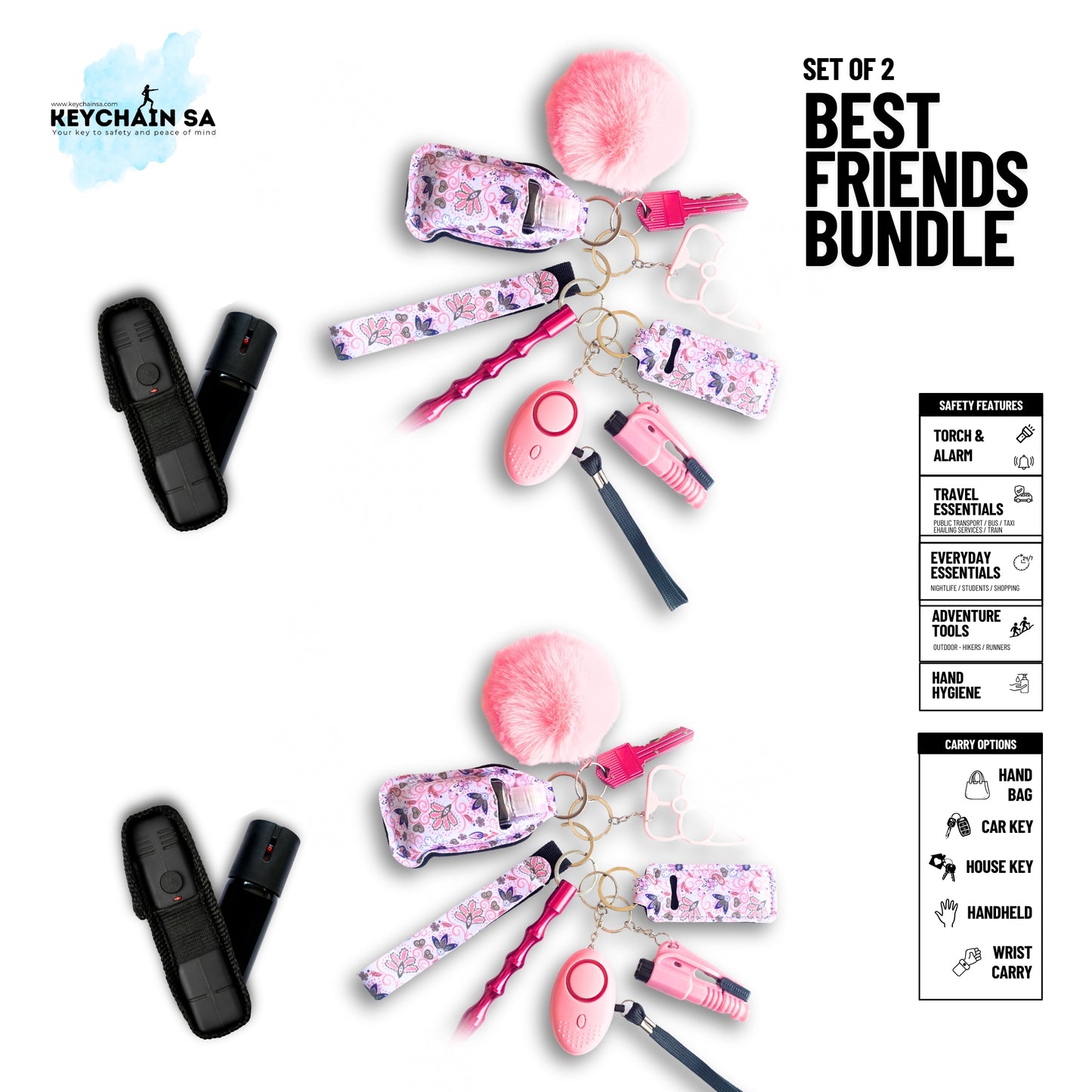 Bestie Self Defence Bundle (2 full sets) – Empowering Friendship