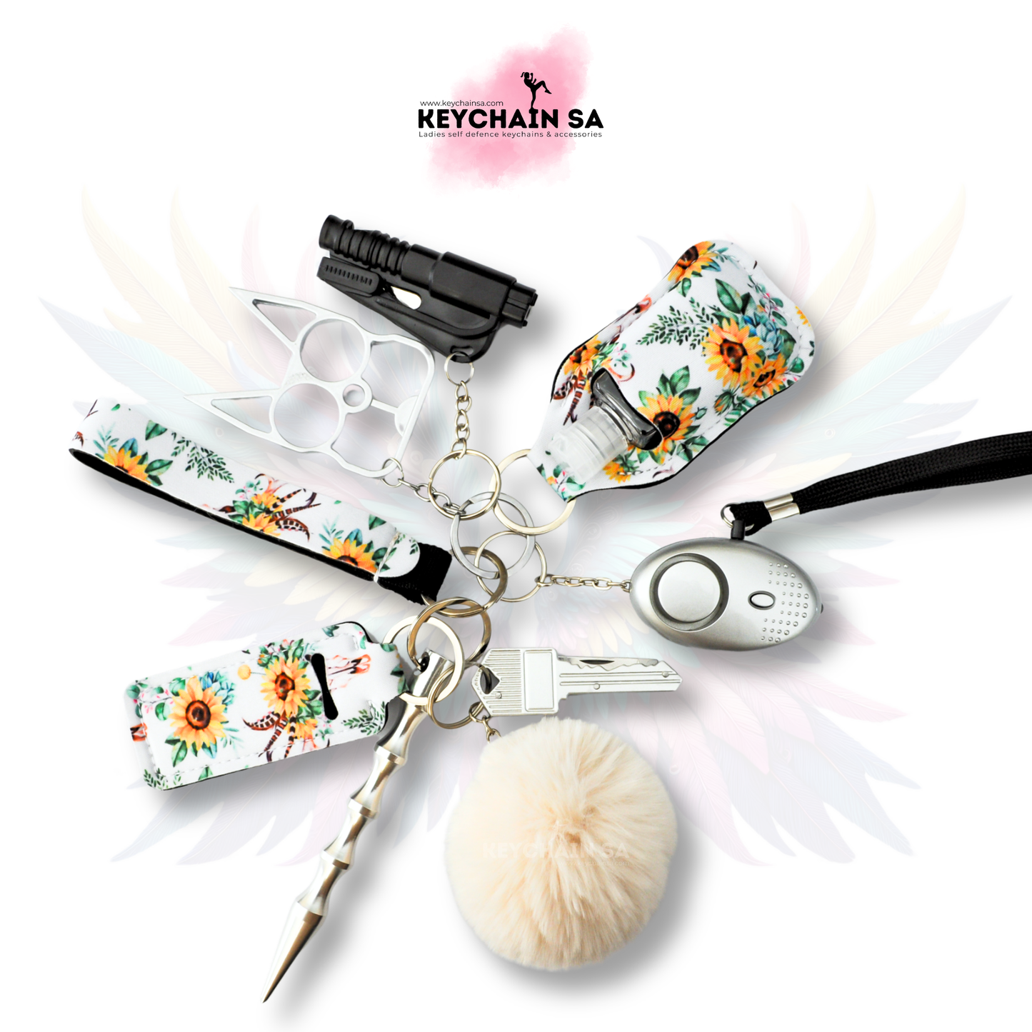 Floral Colours - 10-Piece Self Defence Keychain Set for Women – Floral Collection