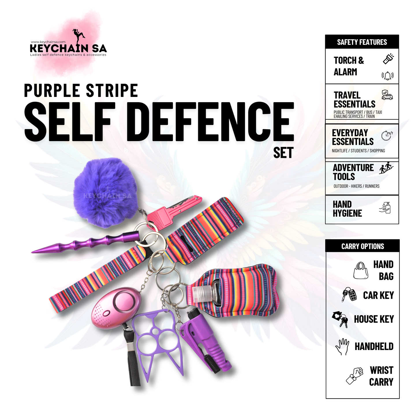 Patterns Collection  - 10-Piece Self Defence Keychain Set for Women