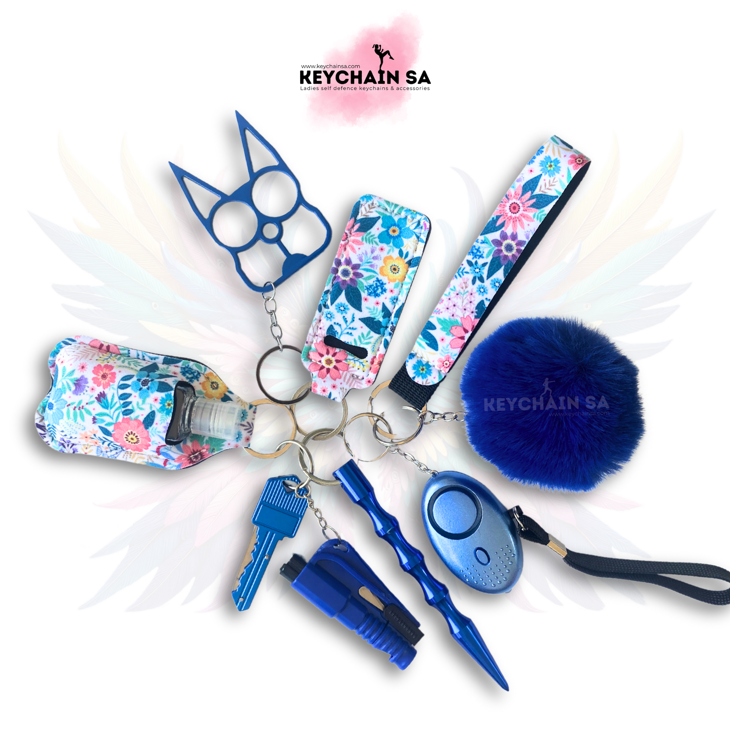 Floral Colours - 10-Piece Self Defence Keychain Set for Women – Floral Collection