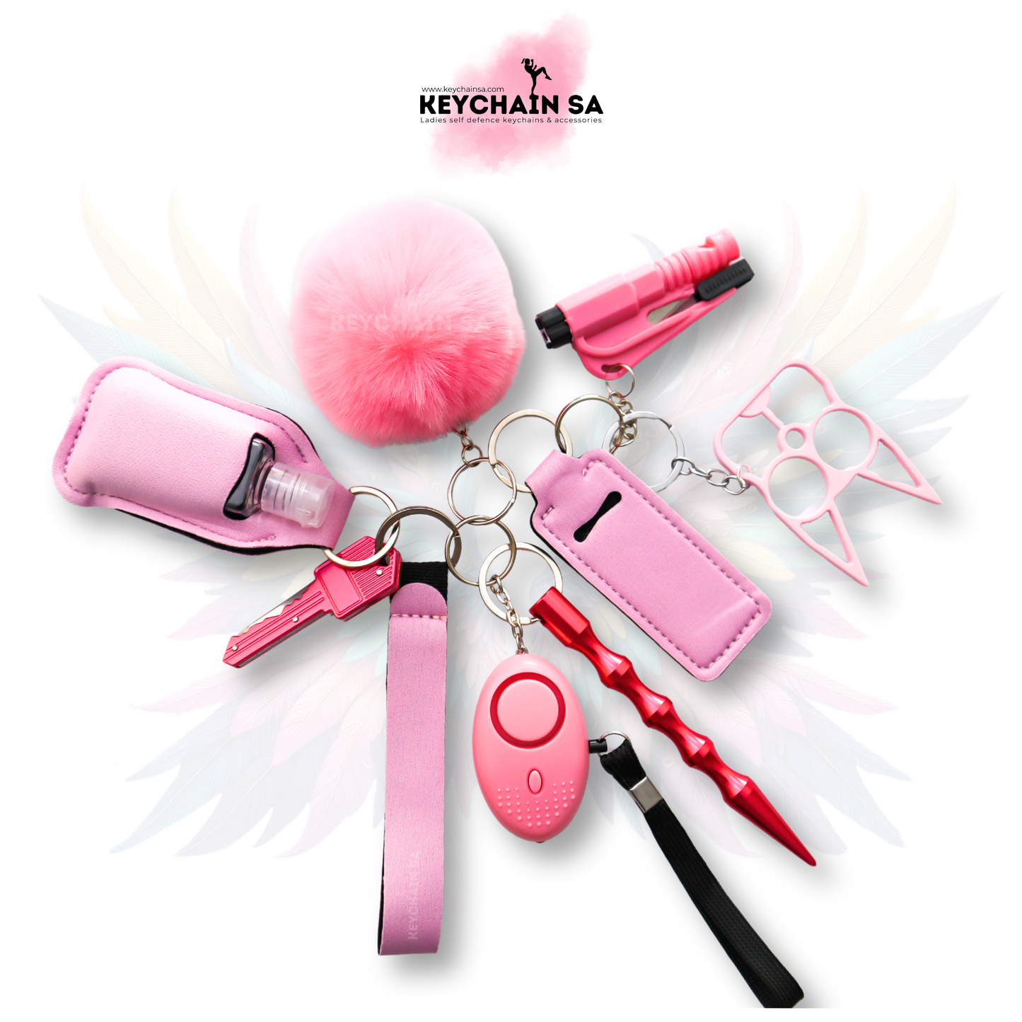 Solid Colours - 10-Piece Self Defence Keychain Set for Women