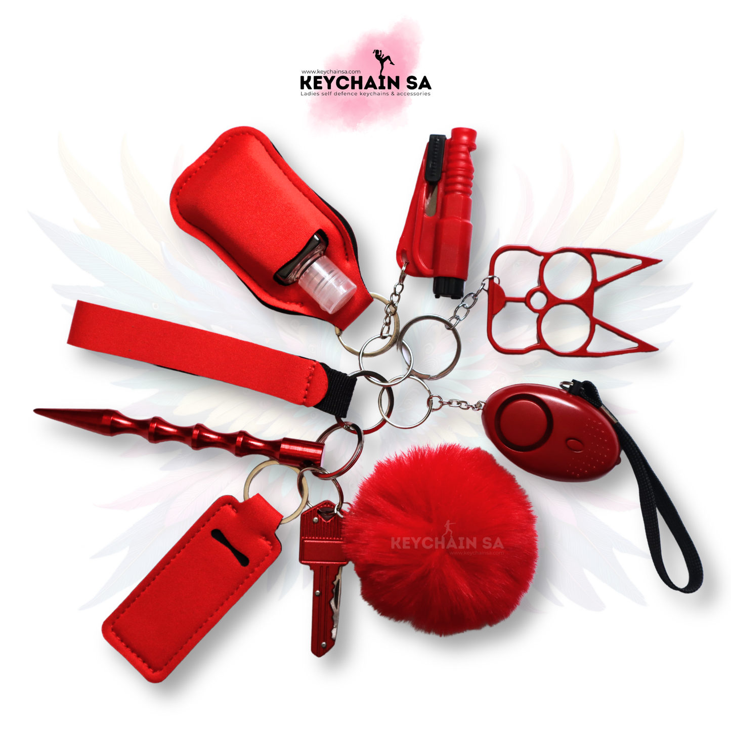 Solid Colours - 10-Piece Self Defence Keychain Set for Women