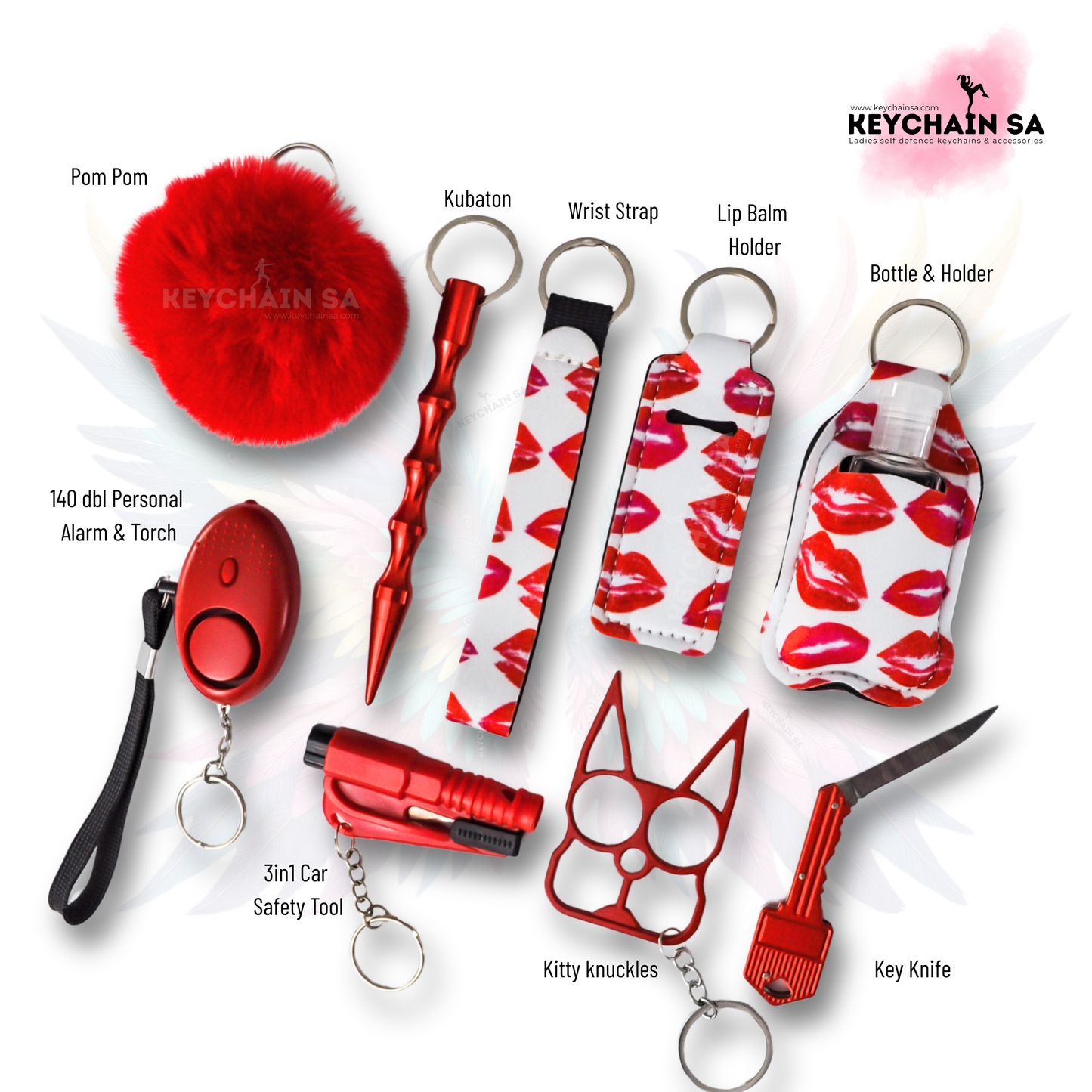 Prints Collection  - 10-Piece Self Defence Keychain Set for Women