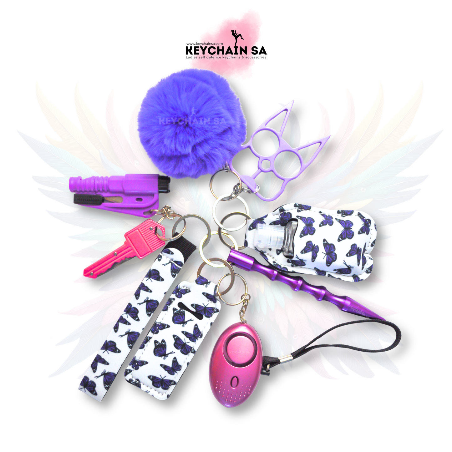Prints Collection  - 10-Piece Self Defence Keychain Set for Women