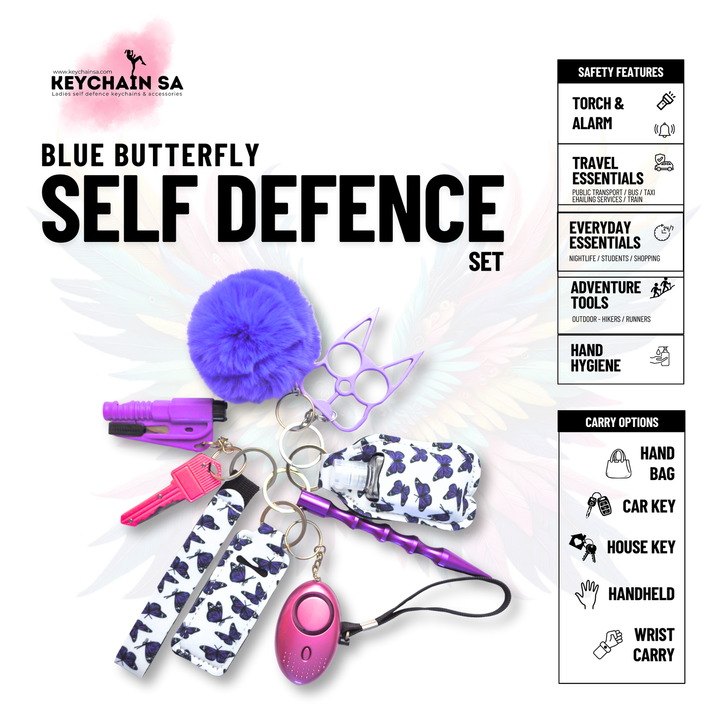 Prints Collection  - 10-Piece Self Defence Keychain Set for Women
