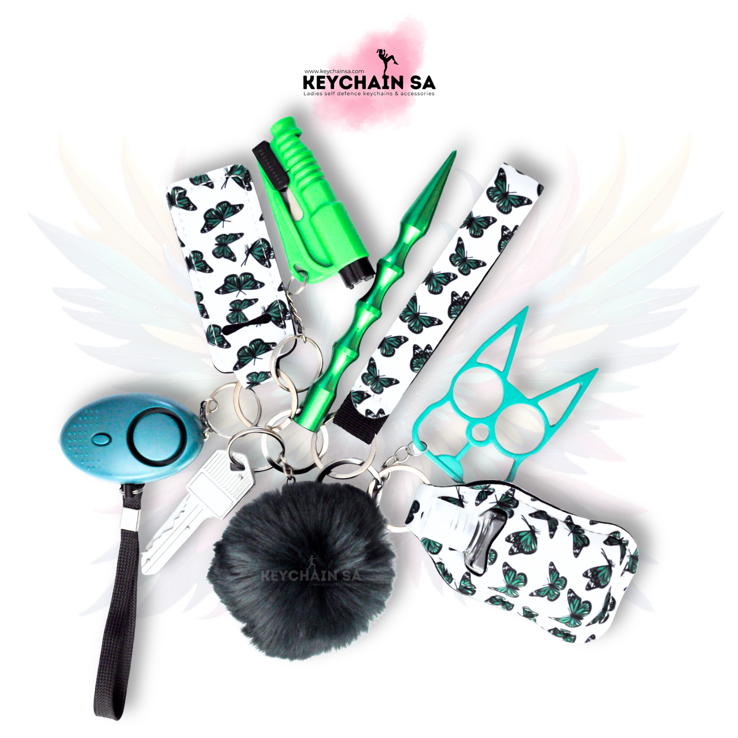 Prints Collection  - 10-Piece Self Defence Keychain Set for Women