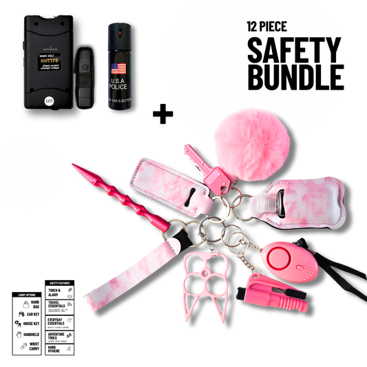 Self-Defence Keychain Bundle – Includes Taser + Pepper Spray