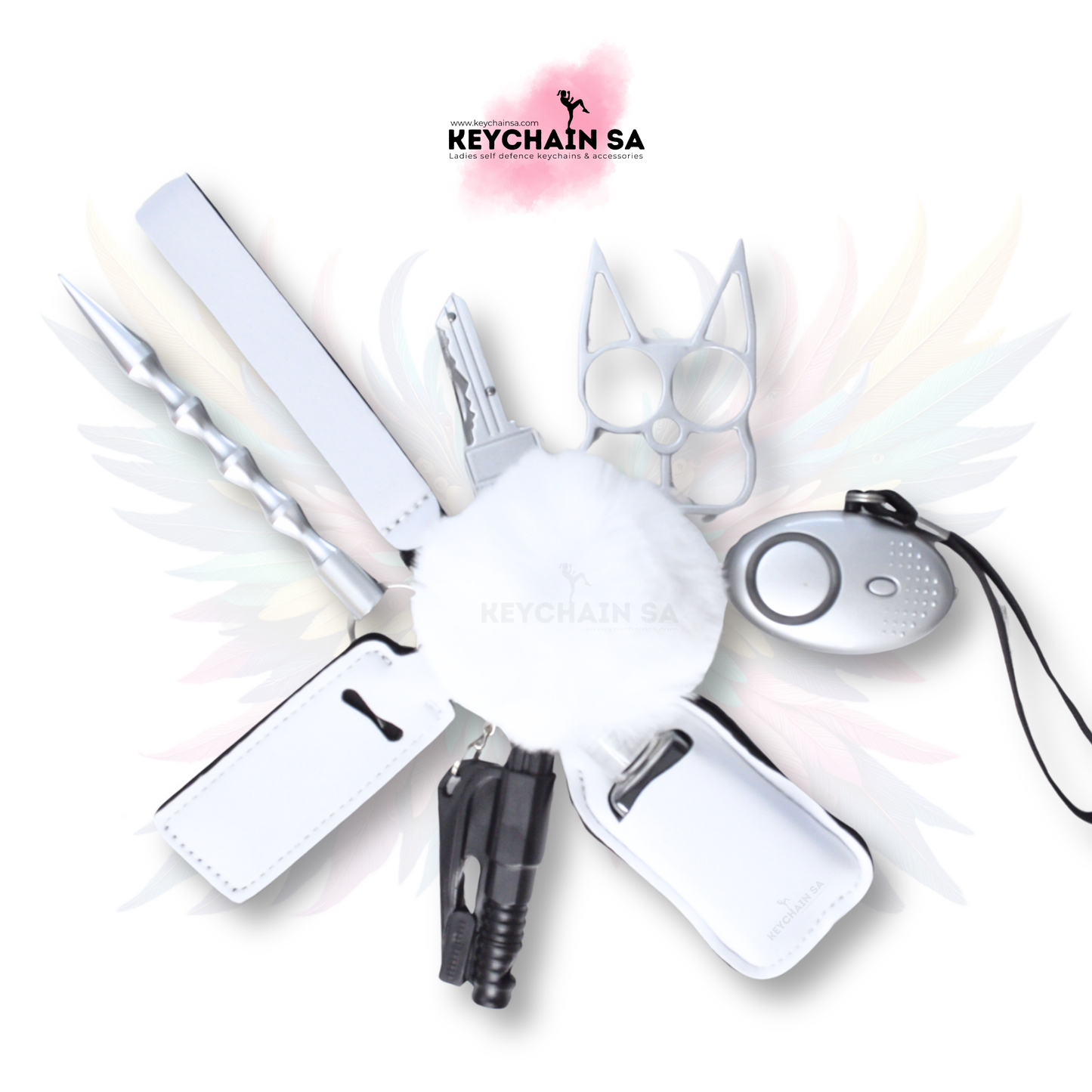 Solid Colours - 10-Piece Self Defence Keychain Set for Women