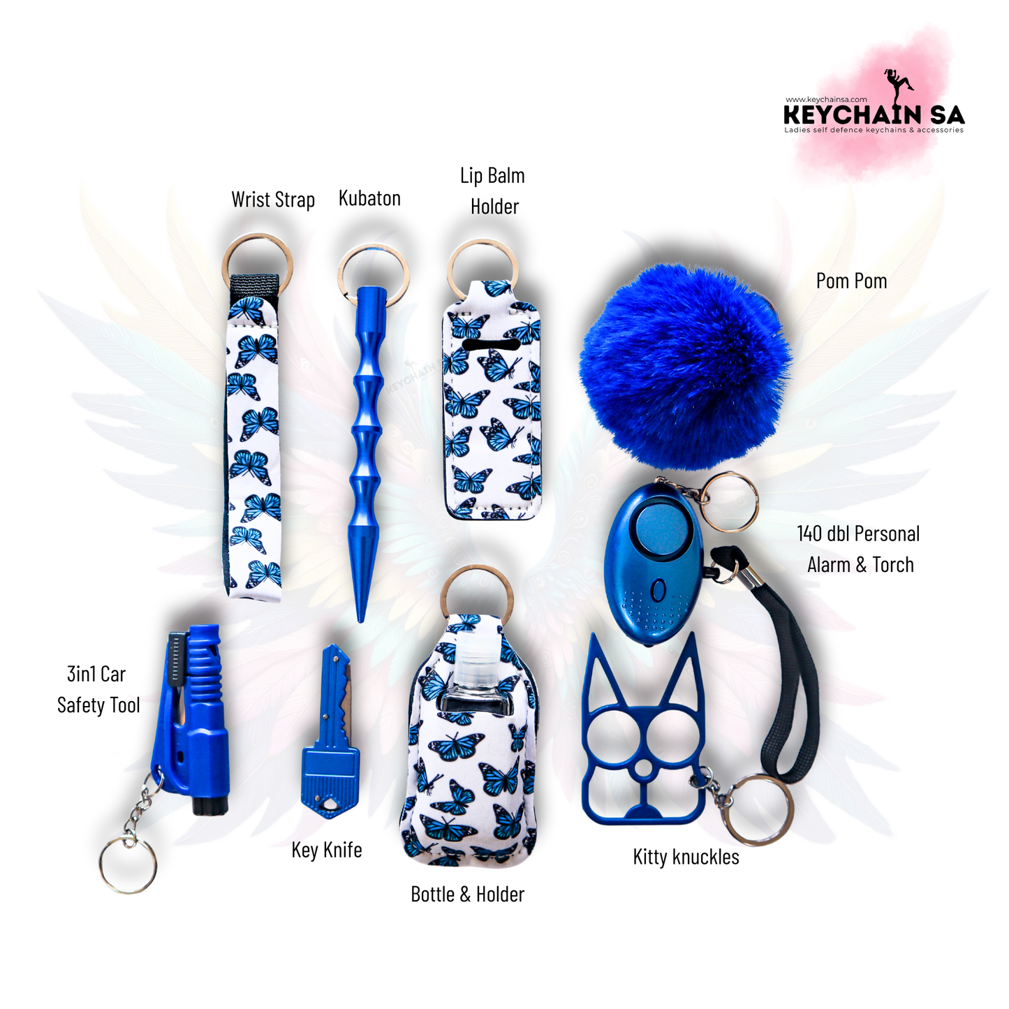 Prints Collection  - 10-Piece Self Defence Keychain Set for Women