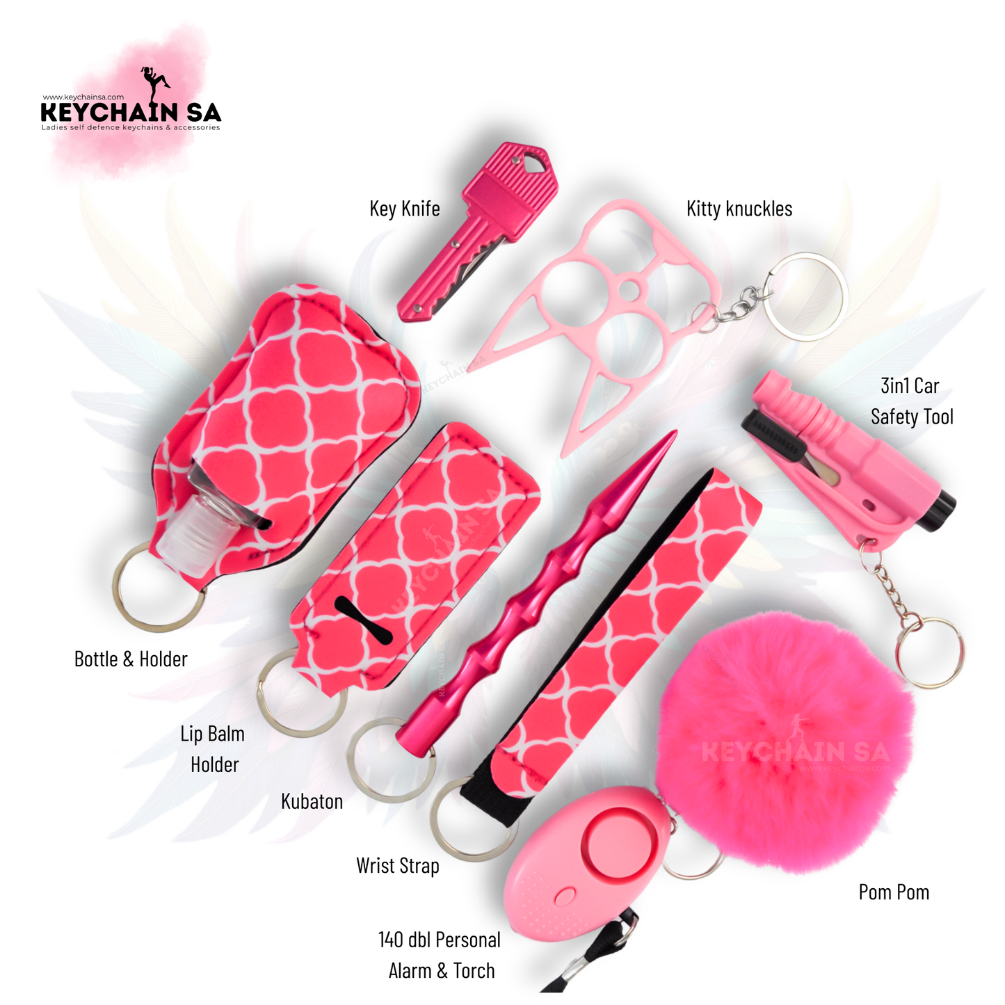 Patterns Collection  - 10-Piece Self Defence Keychain Set for Women
