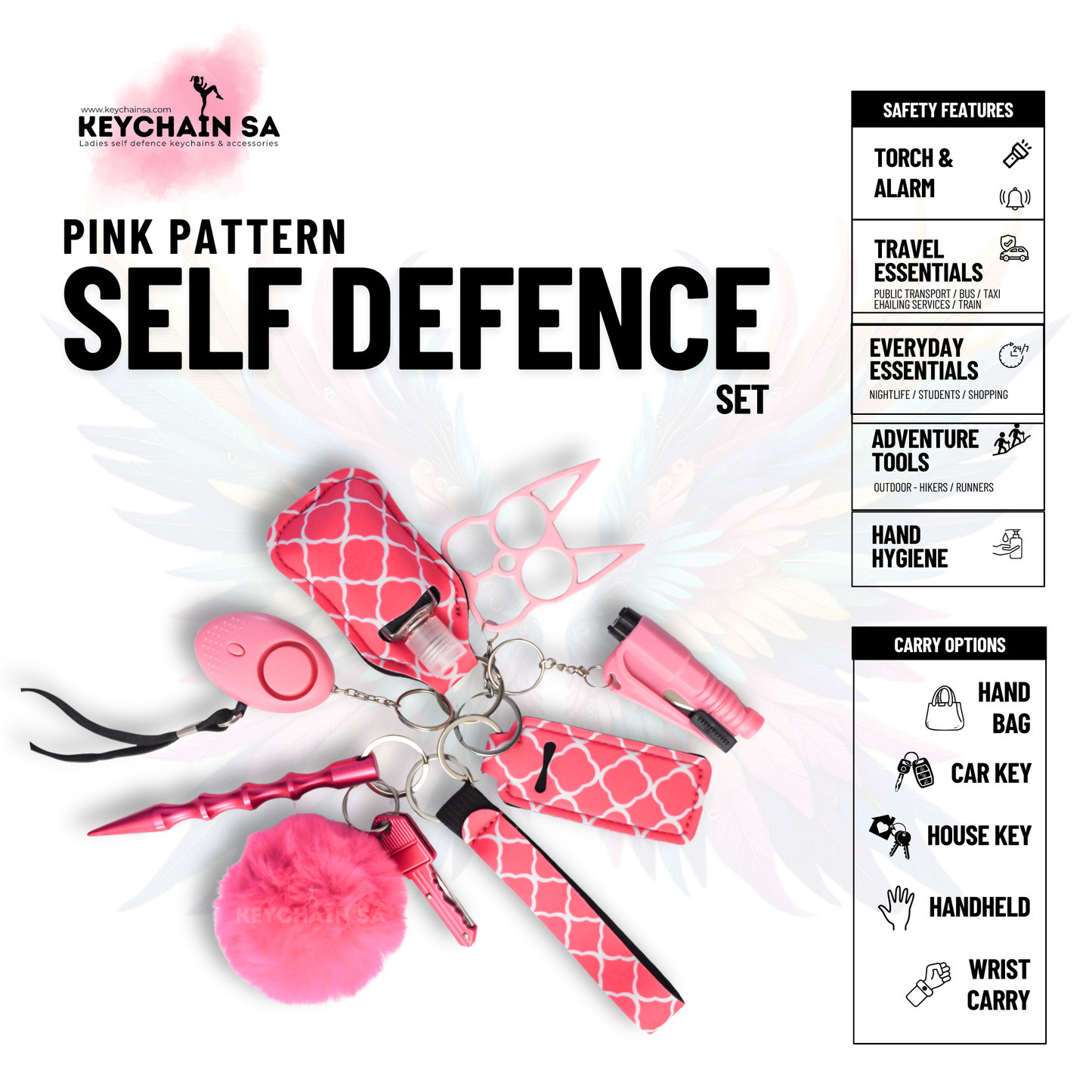 Patterns Collection  - 10-Piece Self Defence Keychain Set for Women