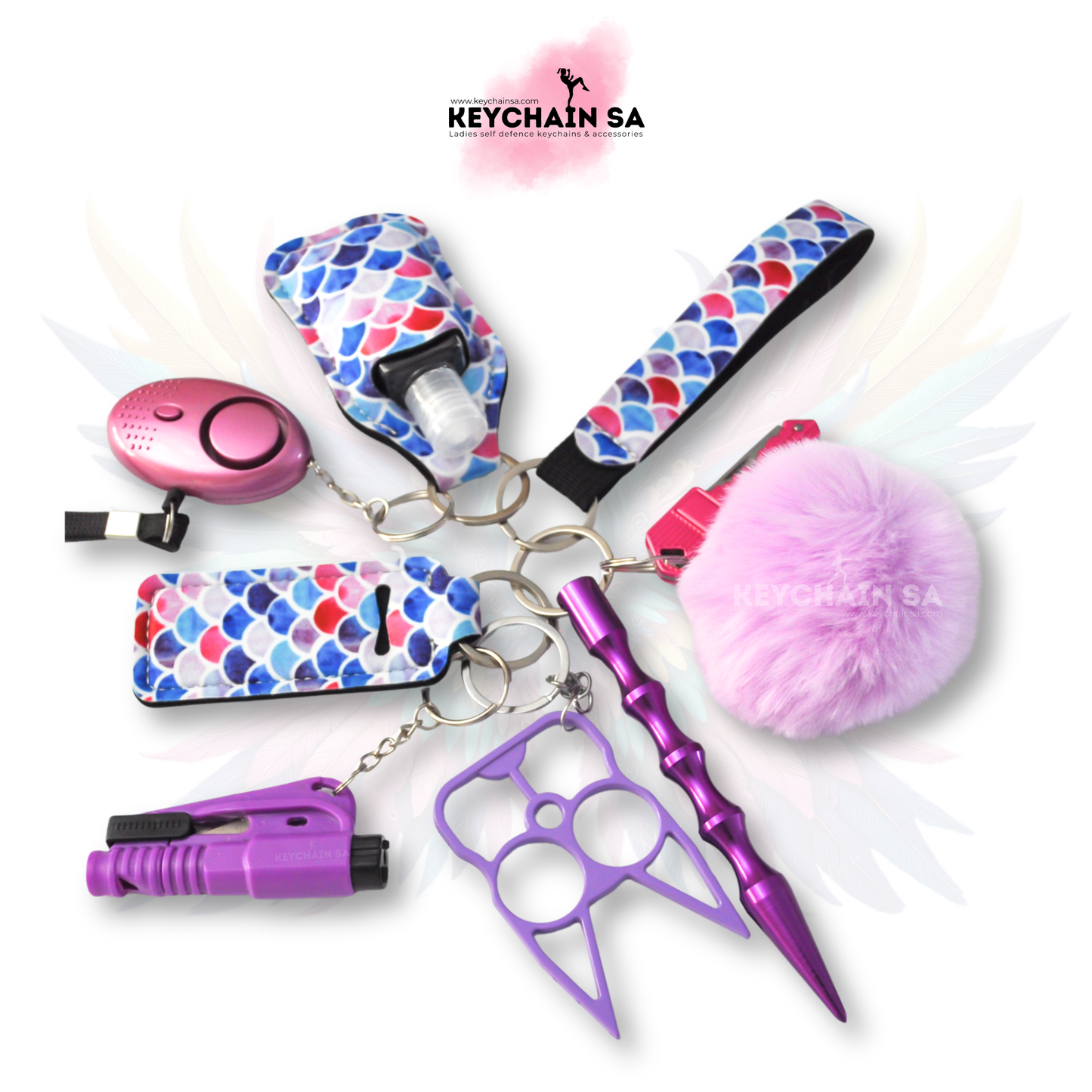 Patterns Collection  - 10-Piece Self Defence Keychain Set for Women