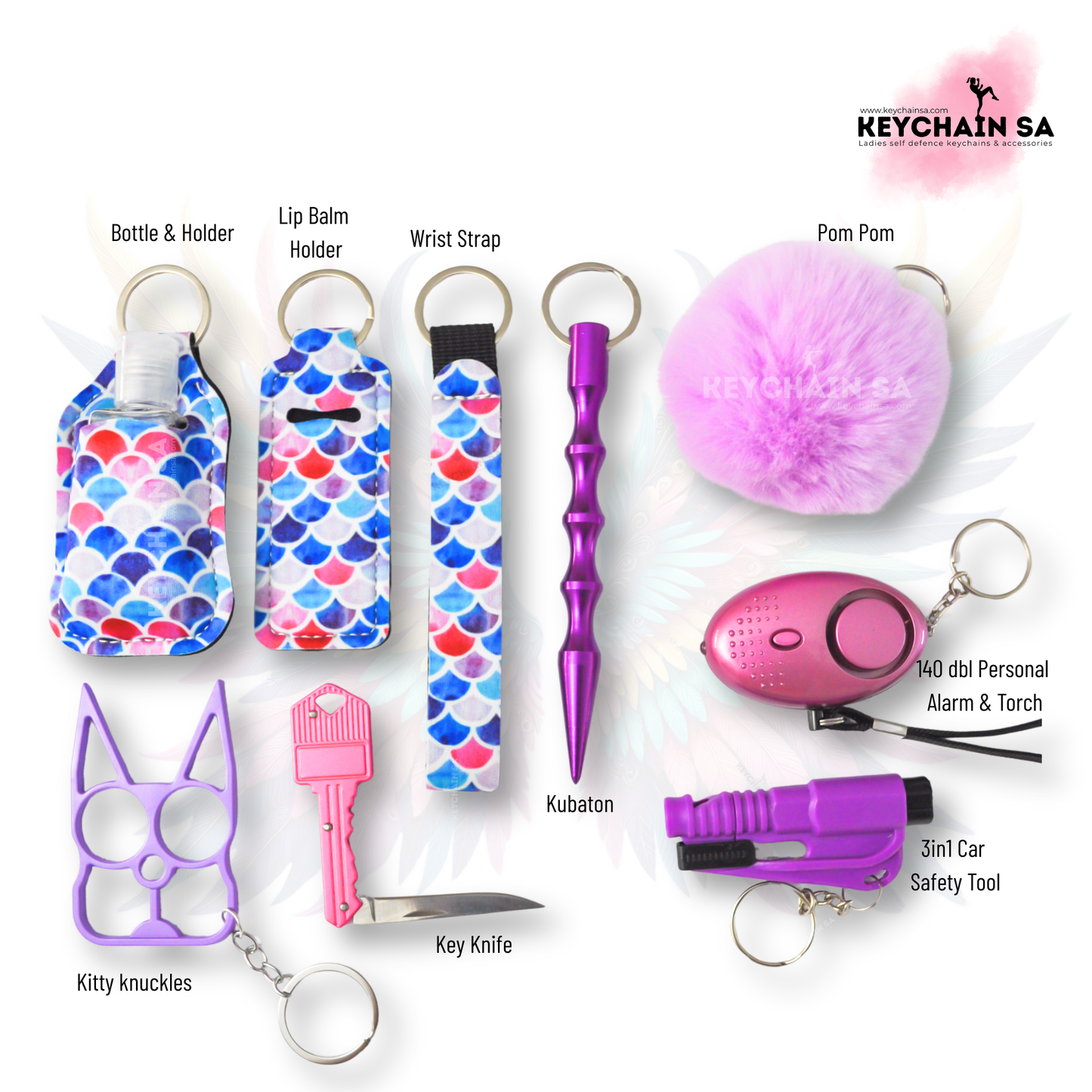 Patterns Collection  - 10-Piece Self Defence Keychain Set for Women