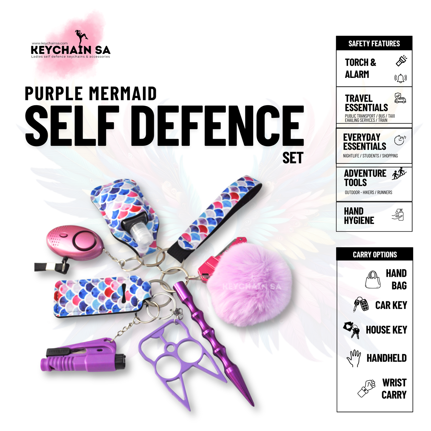 Patterns Collection  - 10-Piece Self Defence Keychain Set for Women