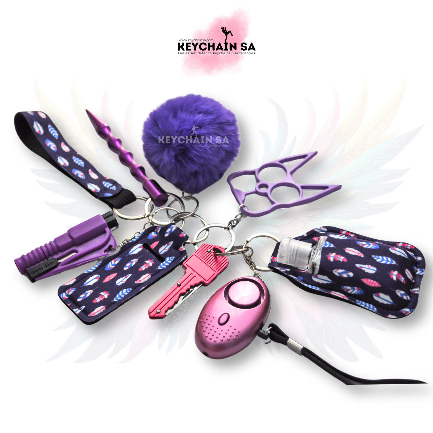 Patterns Collection  - 10-Piece Self Defence Keychain Set for Women