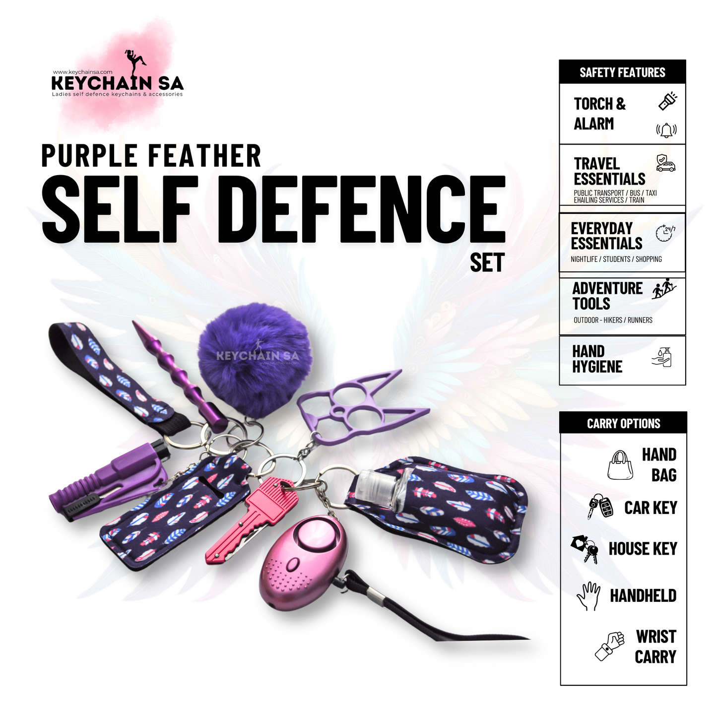 Patterns Collection  - 10-Piece Self Defence Keychain Set for Women