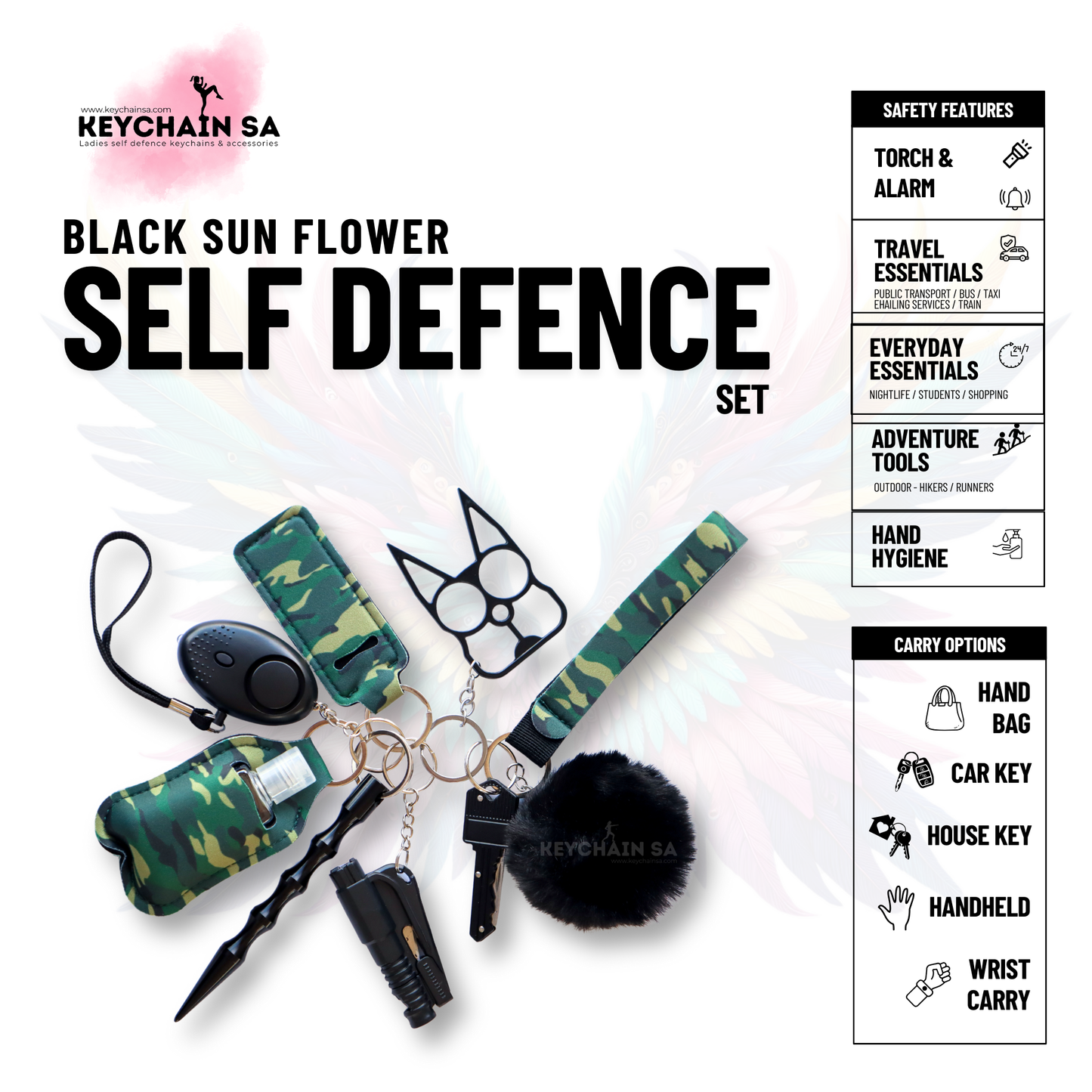 Patterns Collection  - 10-Piece Self Defence Keychain Set for Women