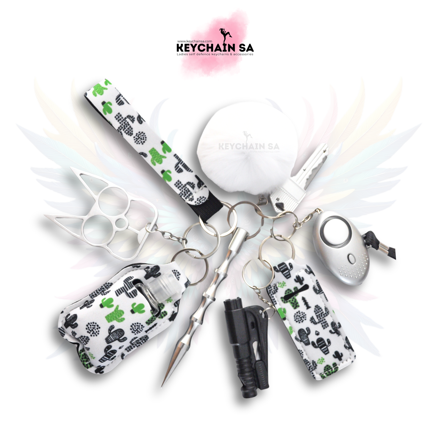 Prints Collection  - 10-Piece Self Defence Keychain Set for Women