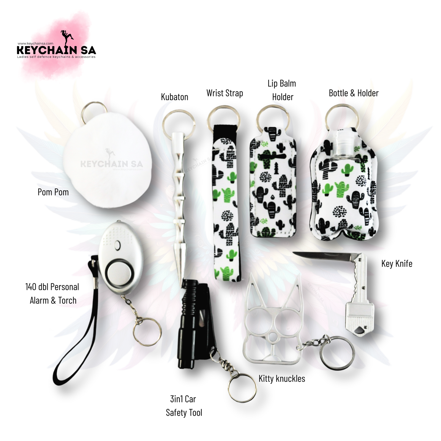 Prints Collection  - 10-Piece Self Defence Keychain Set for Women