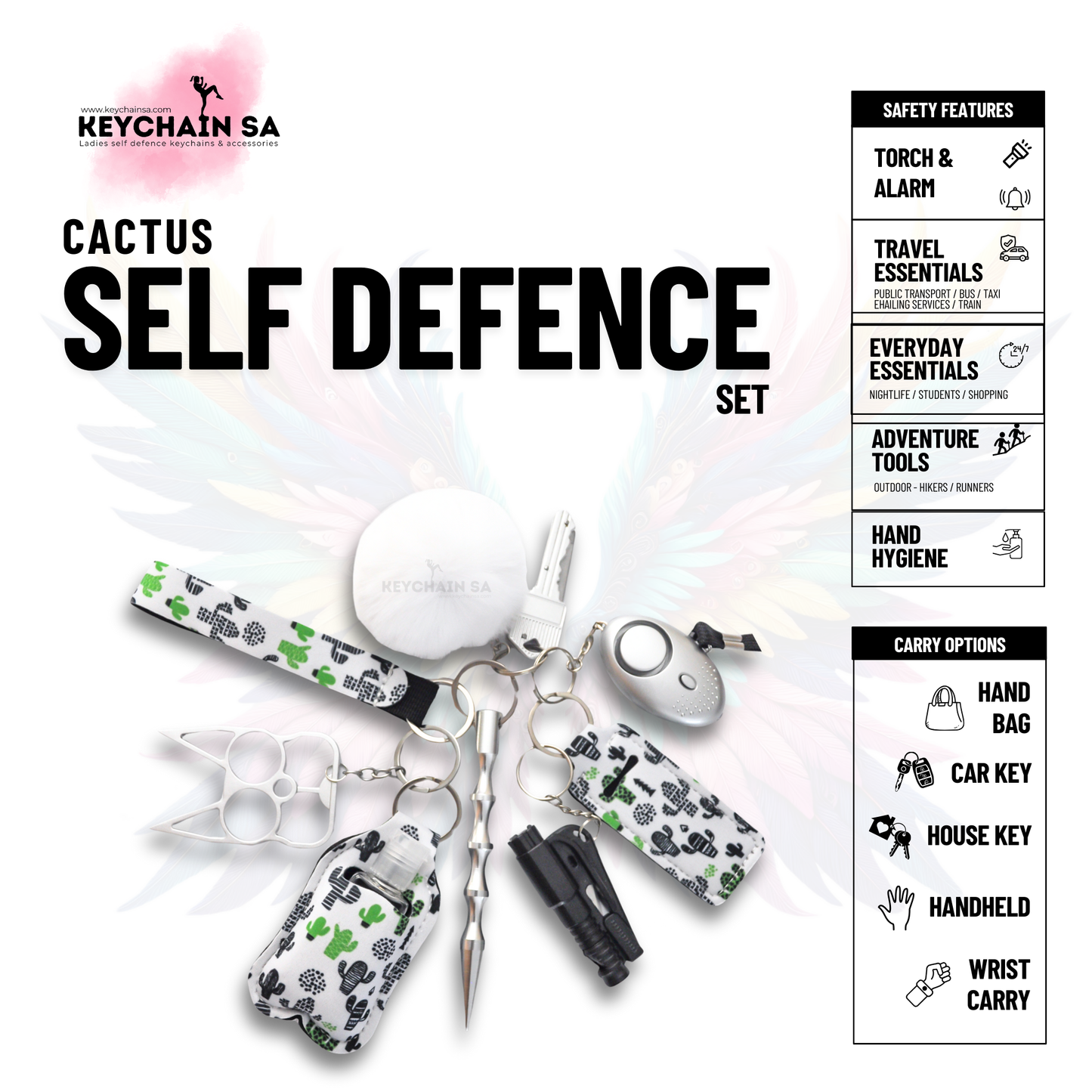 Prints Collection  - 10-Piece Self Defence Keychain Set for Women