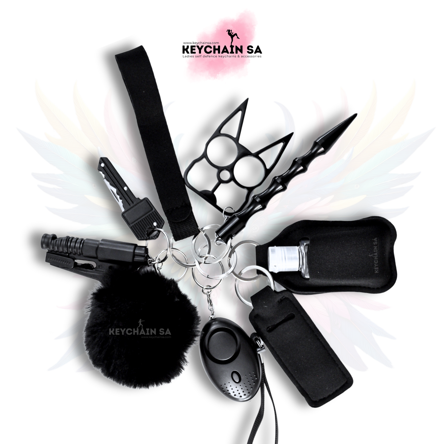 Solid Colours - 10-Piece Self Defence Keychain Set for Women