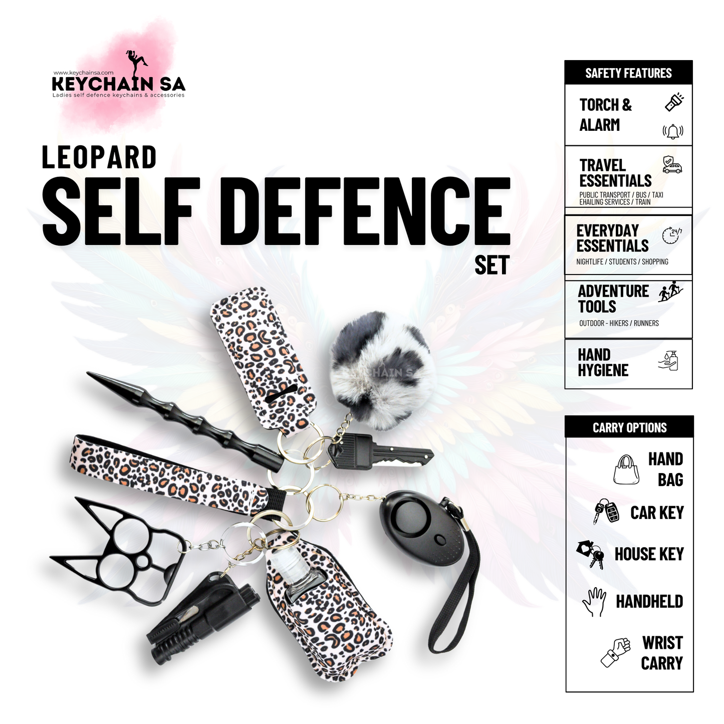 Patterns Collection  - 10-Piece Self Defence Keychain Set for Women