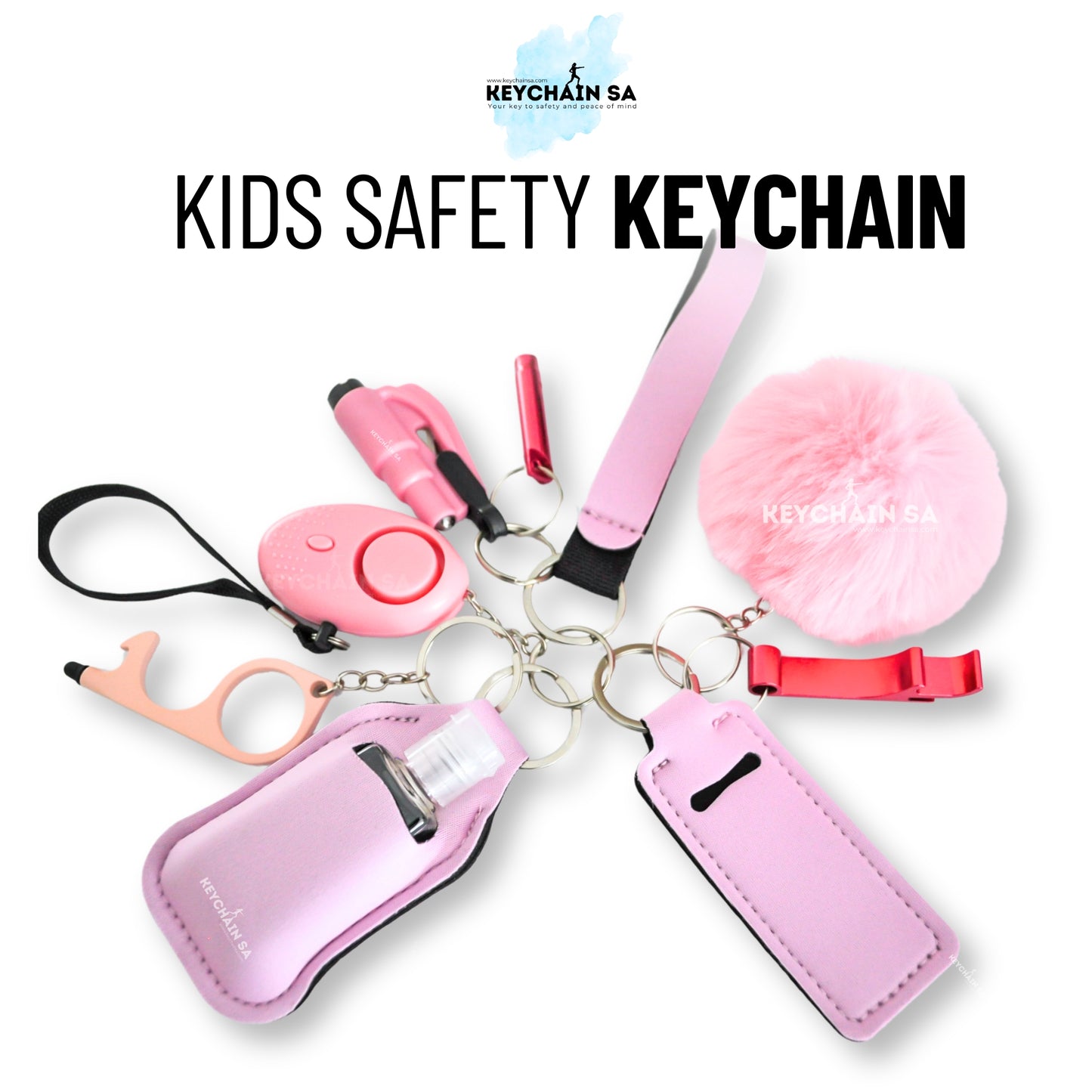 Kids Safety Keychain Set 15in1 – Essential Tools EDC