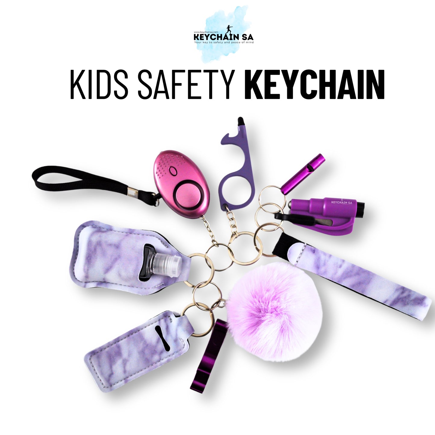 Kids Safety Keychain Set 15in1 – Essential Tools EDC
