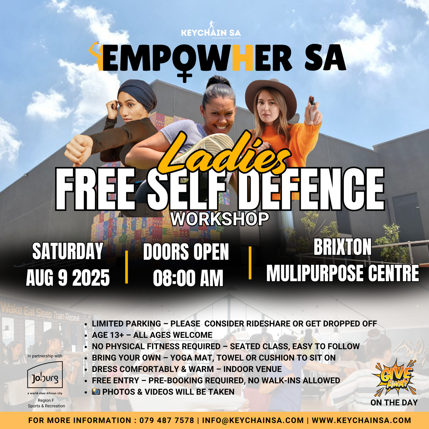Ladies Free Self Defence Class - 9th August 25 - Brixton Multipurpose Centre