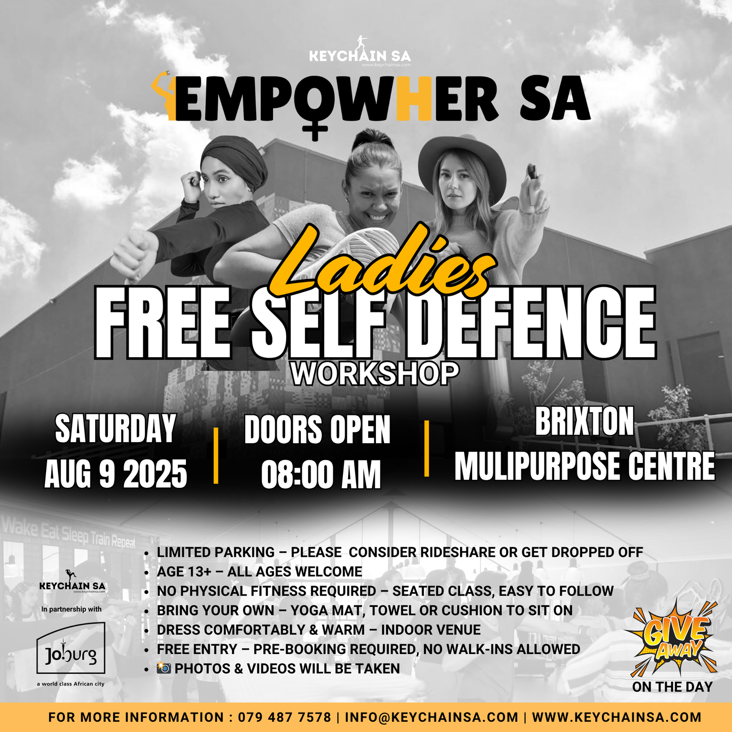 Ladies Free Self Defence Class - 9th August 25 - Brixton Multipurpose Centre